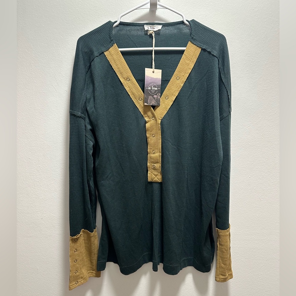 In Loom Oversized Waffle Long-Sleeve Top